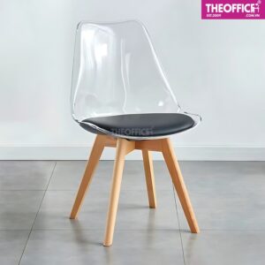 Ghế Cafe Eames Nhựa Poly Trong Suốt Đệm Dày Êm Ái TO-GCF96