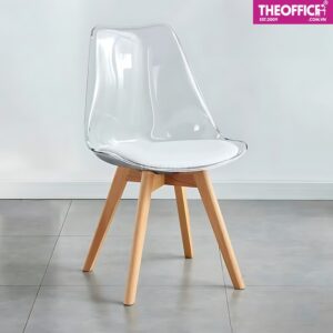 Ghế Cafe Eames Nhựa Poly Trong Suốt Đệm Dày Êm Ái TO-GCF96