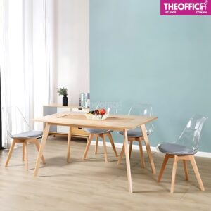 Ghế Cafe Eames Nhựa Poly Trong Suốt Đệm Dày Êm Ái TO-GCF96