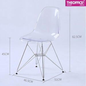 Ghế Cafe Eames Nhựa Trong Chân Sắt Đệm Dày Êm Ái TO-GCF129
