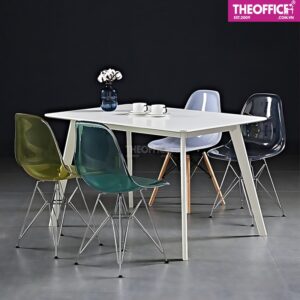 Ghế Cafe Eames Nhựa Trong Chân Sắt Đệm Dày Êm Ái TO-GCF129