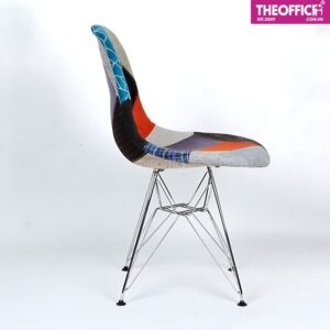 Ghế Cafe Eames Thổ Cẩm Chân Sắt Mẫu Mới Đẹp Mắt TO-GCF134