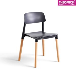 Ghế Cafe Mặt Nhựa PP Chân Gỗ Sang Trọng Hiện Đại TO-GCF106