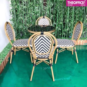 Ghế Cafe Ngoài Trời Nhôm Đúc Giả Mây Tiện Lợi TO-GCF90