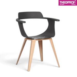 Ghế Cafe Nhựa Chân Sắt Sơn Giả Gỗ Êm Ái Thoải Mái TO-GCF48
