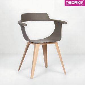 Ghế Cafe Nhựa Chân Sắt Sơn Giả Gỗ Êm Ái Thoải Mái TO-GCF48