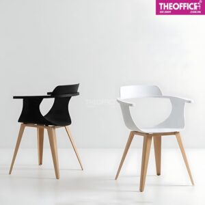 Ghế Cafe Nhựa Chân Sắt Sơn Giả Gỗ Êm Ái Thoải Mái TO-GCF48