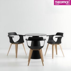 Ghế Cafe Nhựa Chân Sắt Sơn Giả Gỗ Êm Ái Thoải Mái TO-GCF48