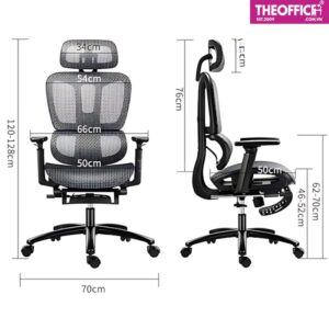 Ghế Công Thái Học Chân Hợp Kim Nhôm Tựa Lưng Êm Ái TO-GC25