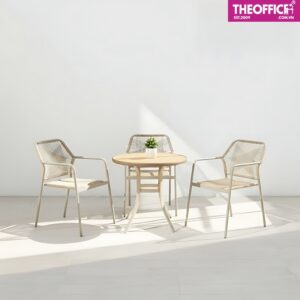 Ghế Ngoài Trời Đan Dây Nhựa Giả Mây Đệm Dày Êm Ái TO-GNT02