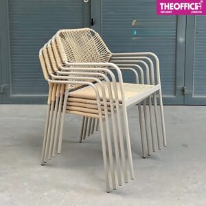 Ghế Ngoài Trời Đan Dây Nhựa Giả Mây Đệm Dày Êm Ái TO-GNT02