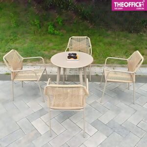 Ghế Ngoài Trời Đan Dây Nhựa Giả Mây Đệm Dày Êm Ái TO-GNT02