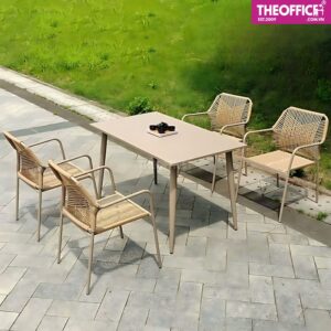 Ghế Ngoài Trời Đan Dây Nhựa Giả Mây Đệm Dày Êm Ái TO-GNT02