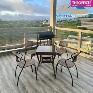 Ghế Ngoài Trời Nhựa Đan Giả Mây Bền Bỉ Chắc Chắn TO-GNT04