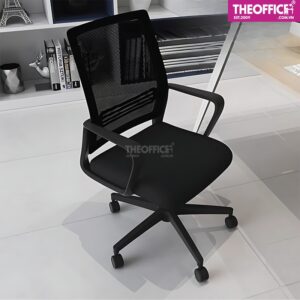 Ghế Nhân Viên Chân Nhựa Nâng Đỡ Cột Sống TO-GV42