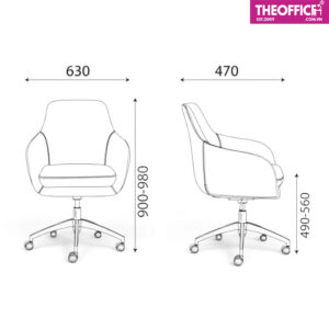 Ghế Phòng Họp Chân Xoay Nhôm Đúc Đệm Bọc Da PU TO-GH15
