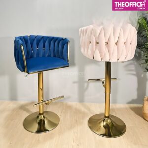 Ghế Quầy Bar Chân Thép Mạ Vàng Thẩm Mỹ Sang Trọng TO-GB17