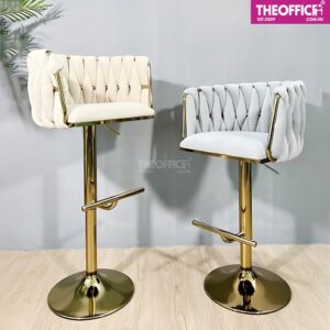 Ghế Quầy Bar Chân Thép Mạ Vàng Thẩm Mỹ Sang Trọng TO-GB17
