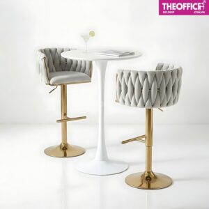Ghế Quầy Bar Chân Thép Mạ Vàng Thẩm Mỹ Sang Trọng TO-GB17