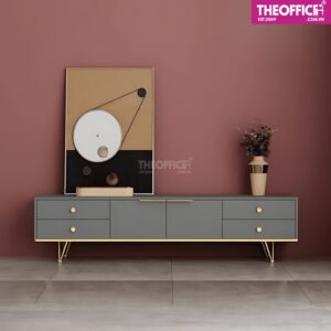Tủ Kệ Tivi Chân Mạ Crom Vàng Sang Trọng Hiện Đại TO-KTV01