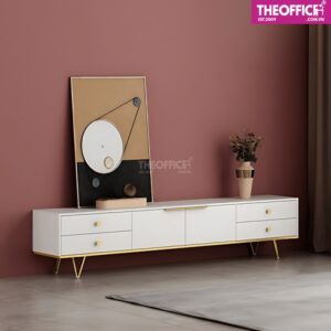 Tủ Kệ Tivi Chân Mạ Crom Vàng Sang Trọng Hiện Đại TO-KTV01