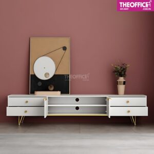 Tủ Kệ Tivi Chân Mạ Crom Vàng Sang Trọng Hiện Đại TO-KTV01
