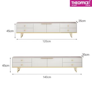 Tủ Kệ Tivi Chân Mạ Crom Vàng Sang Trọng Hiện Đại TO-KTV01